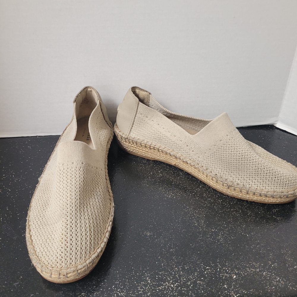 Cole Haan Beige Knit Slip-On Espadrille Sneakers